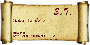 Sabo Teréz névjegykártya